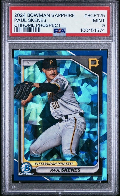 2024 Bowman Chrome PAUL SKENES SAPPHIRE Edition Refractor  MINT PSA 9 R.O.Y. 