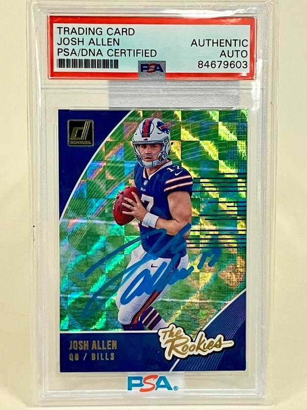 Josh Allen On Card Auto PSA DNA Certified Auth 2018 Donruss The Rookies #304