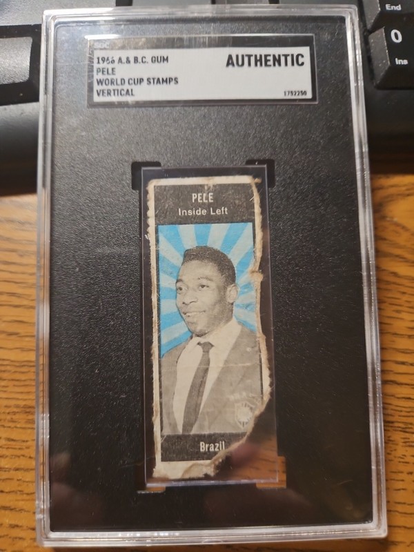 1966 A. &B.C.  Pele ‘Vertical’ World Cup Stamps SGC Authentic Pop 1