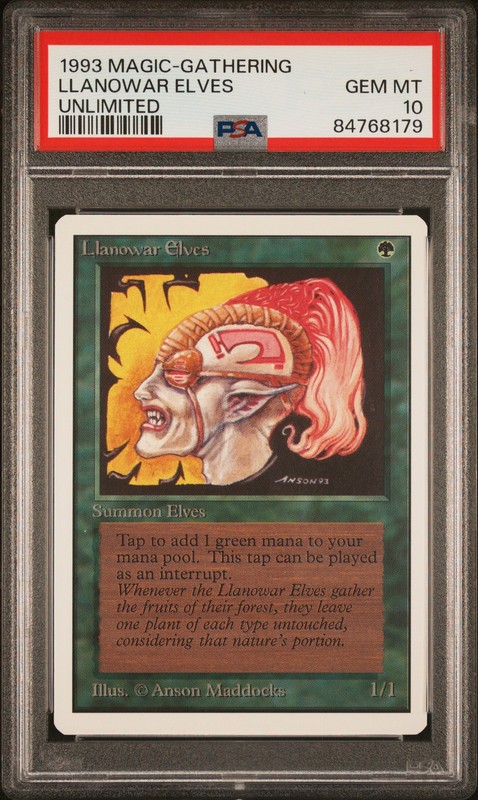 Llanowar Elves - Unlimited - GEM MINT - PSA 10. POP 33. More MTG in store. 