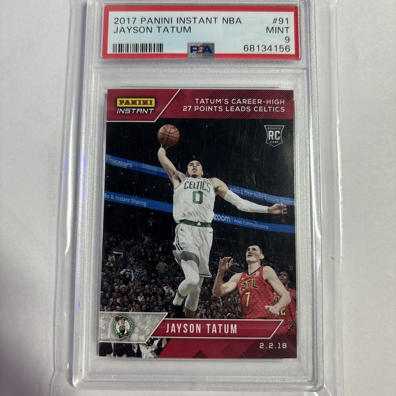 2017 Panini Instant Jayson Tatum RC #’d 1/67 PSA 9 Celtics NBA #91 Rookie Red