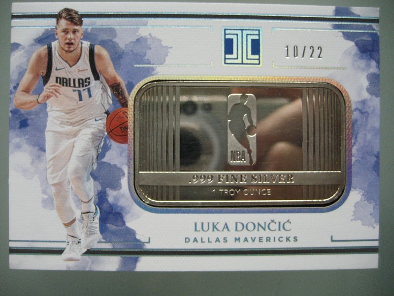 2018 Panini Impeccable #26 Luka Doncic Rc 1 troy oz Silver Bar NBA Logoman /22