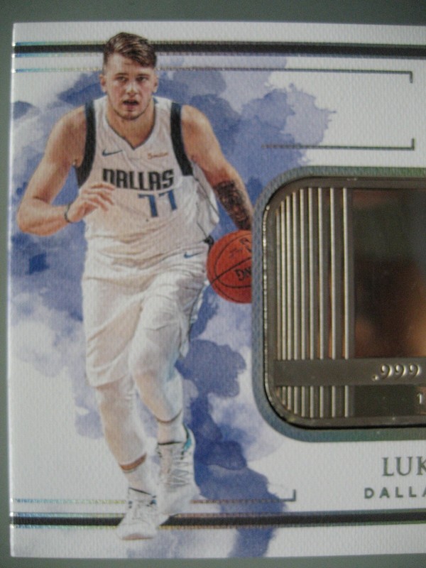 2018 Panini Impeccable #26 Luka Doncic Rc 1 troy oz Silver Bar NBA Logoman /22 view 2