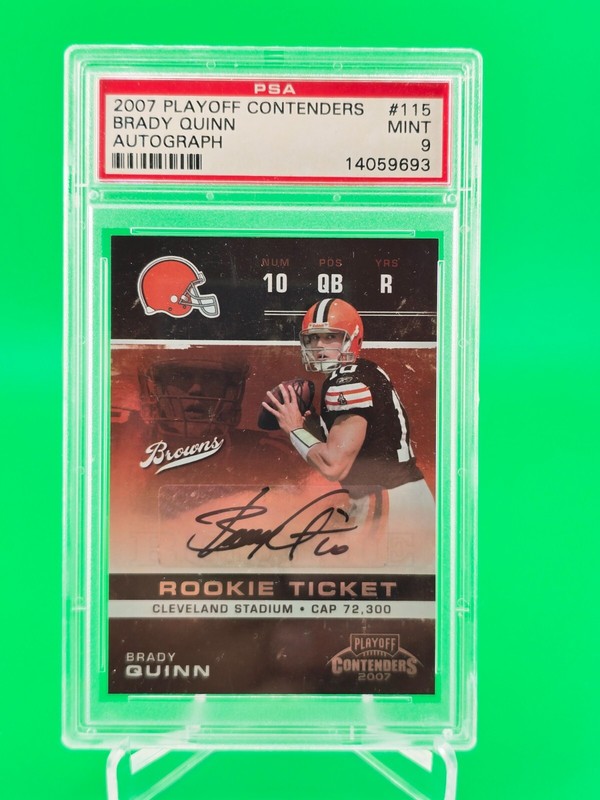 2007 Playoff Contenders Brady Quinn Autograph ROOKIE PSA 9 Auto RC Browns