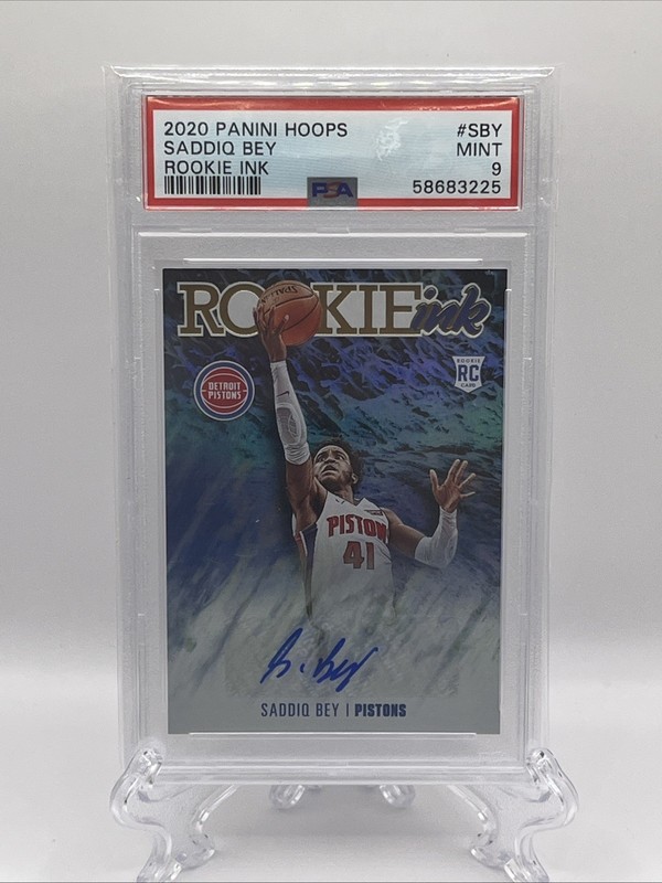 2020-21 Panini NBA Hoops - Rookie Ink Saddiq Bey RC Auto PSA 9 - #RI-SBY