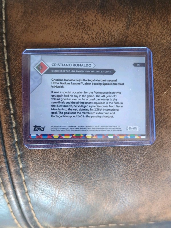 IN HAND  Cristiano Ronaldo Portugal 2025 UEFA Nations League Topps NOW® - Card 7 view 2