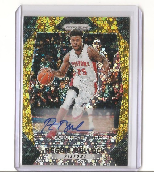 2017-18 Panini Prizm REGGIE BULLOCK Fast Break Gold Prizm Auto 5/10 #177 Pistons
