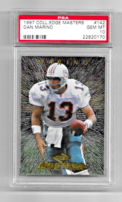 1997 COLLECTOR'S EDGE MASTERS FOOTBALL CARD #142 HOF DAN MARINO PSA 10 LOW POP