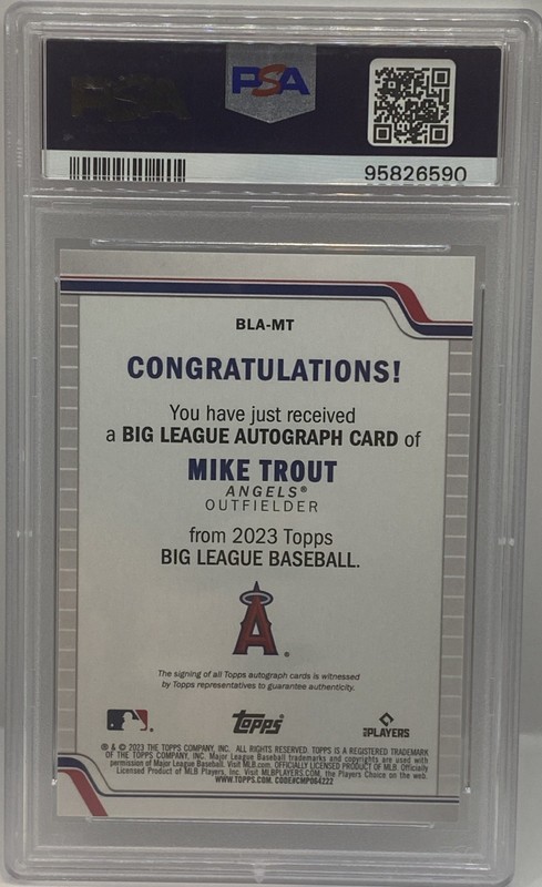 2023 Topps Big League Mike Trout Autograph Auto PSA 9 MINT ANGELS view 2