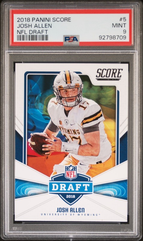 2018 PANINI SCORE - JOSH ALLEN - NFL DRAFT #5 (RC) PSA 9