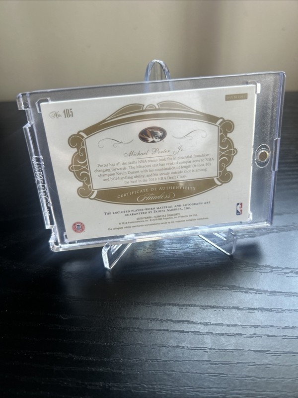 Michael Porter Jr. Flawless Collegiate Auto Autograph 09/10 Player Worn 2018 view 2