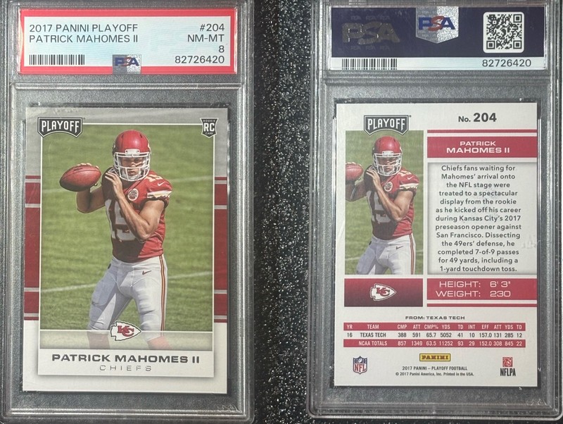 2017 Panini Playoff - Rookie Patrick Mahomes II #204 (RC) PSA Graded Chiefs