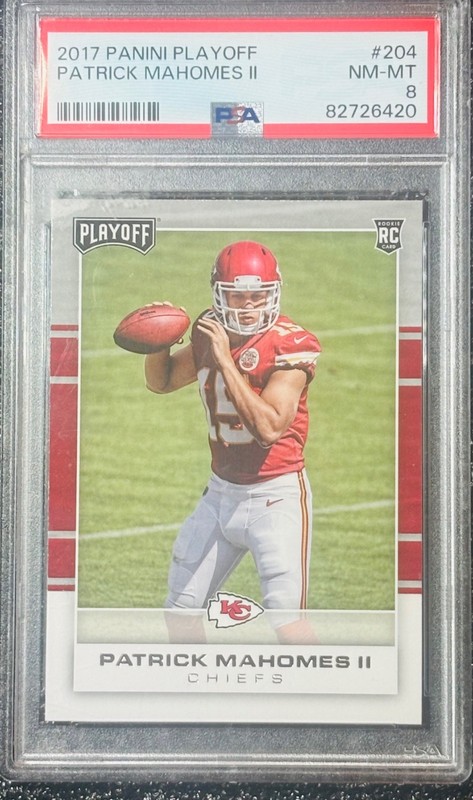 2017 Panini Playoff - Rookie Patrick Mahomes II #204 (RC) PSA Graded Chiefs view 2