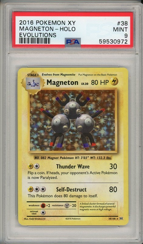 2016 Pokemon XY Evolutions Magneton Holo #38 PSA 9