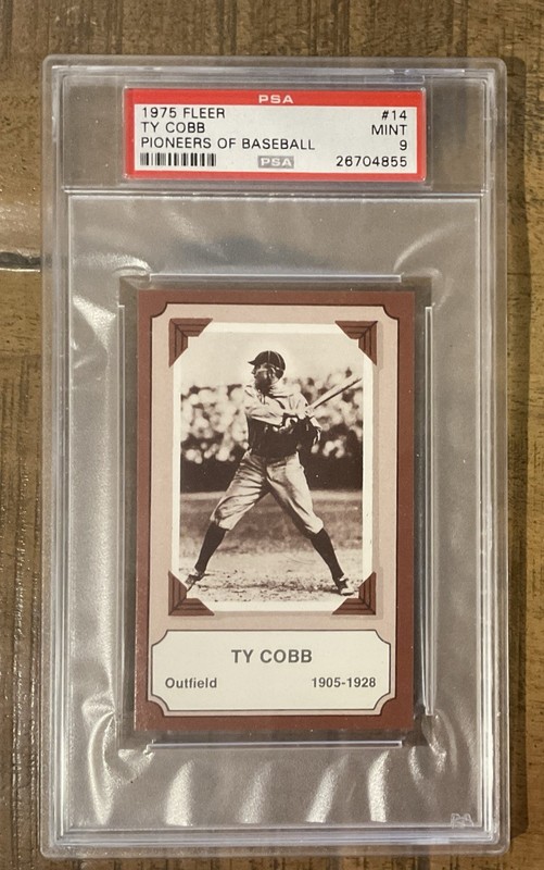 1975 FLEER PIONEERS OF BASEBALL #14 TY COBB HOF PSA 9 MINT TIGERS