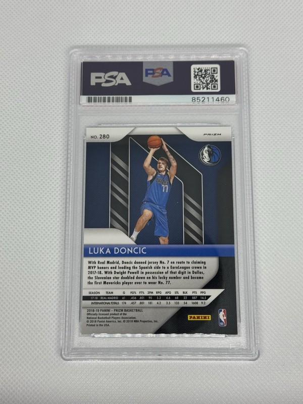 LUKA DONCIC SIGNED 2018-19 PANINI PRIZM SILVER ROOKIE AUTO PSA DNA AUTHENTIC RC  view 2