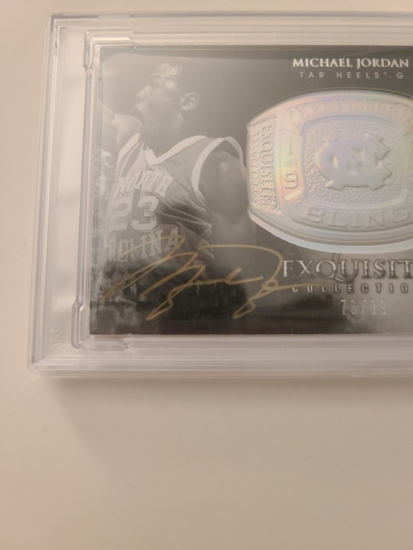 2011-12 Upper Deck Exquisite 76/99# Michael Jordan Autograph PSA / DNA Auto 10 view 2