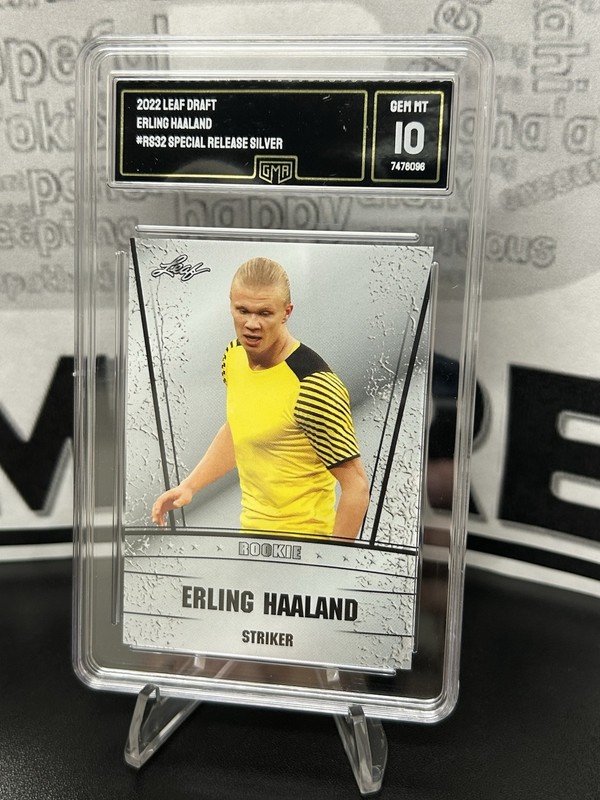 Erling Haaland 2022 Leaf Rookie Silver Rookie Card #RS-32 GMA 10