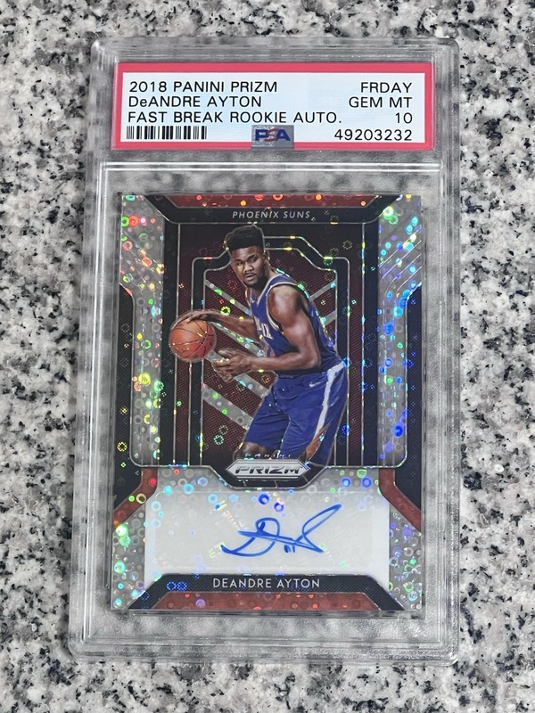 2018-19 Panini Prizm Basketball DeAndre Ayton Fast Break Rookie Auto RC PSA 10