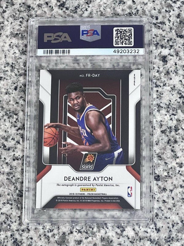 2018-19 Panini Prizm Basketball DeAndre Ayton Fast Break Rookie Auto RC PSA 10 view 2