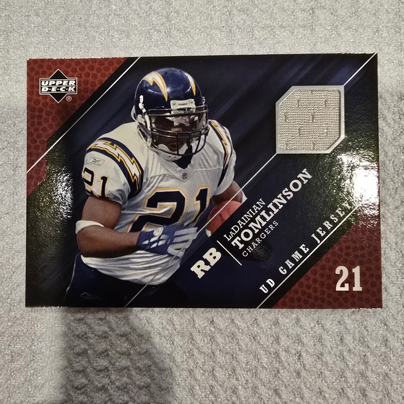 2005 Upper Deck LaDainian Tomlinson Game Used Jersey Card GJ-LT CHARGERS
