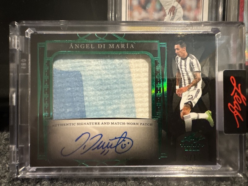 2022 Leaf Trinity Angel Di Maria  Game Match Worn Patch Auto True 1/1 Argentina