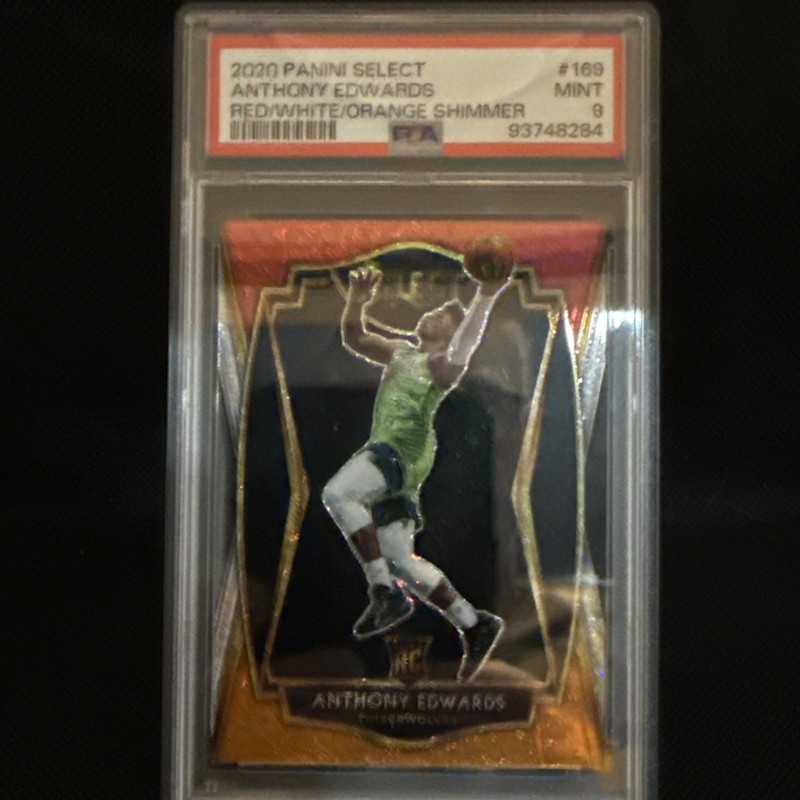 ANTHONY EDWARDS 2020 Panini Select Red/White/Orange Shimmer PSA 9 #169 RC ROOKIE