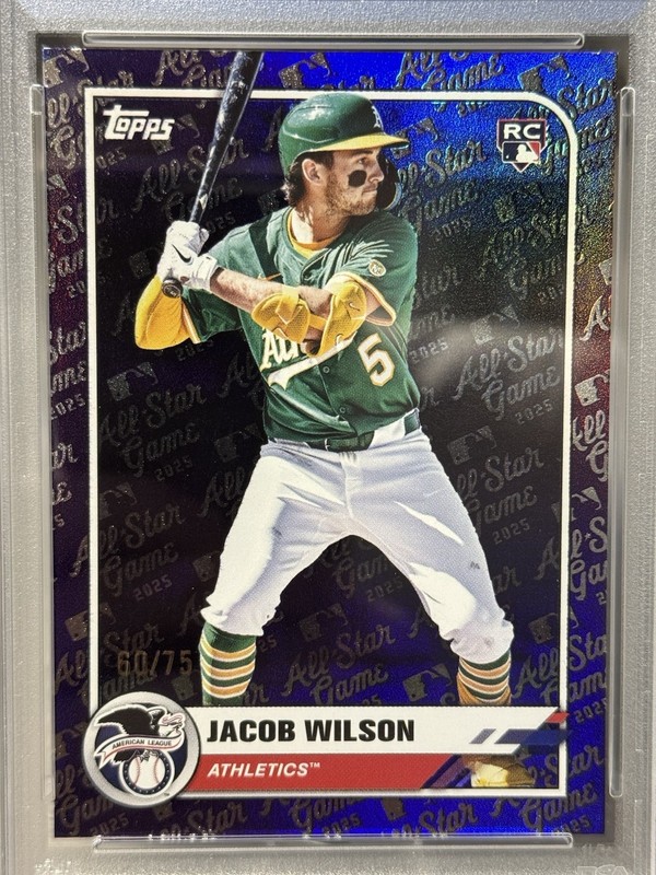 🏆⚾️JACOB WILSON 2025 Topps All-Star Game Purple Foil /75 #PSA 10 GEM MINT!⚾️🏆 view 2