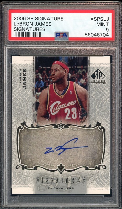 2006 SP Signature Signatures #SPSLJ Lebron James Auto PSA 9 MINT