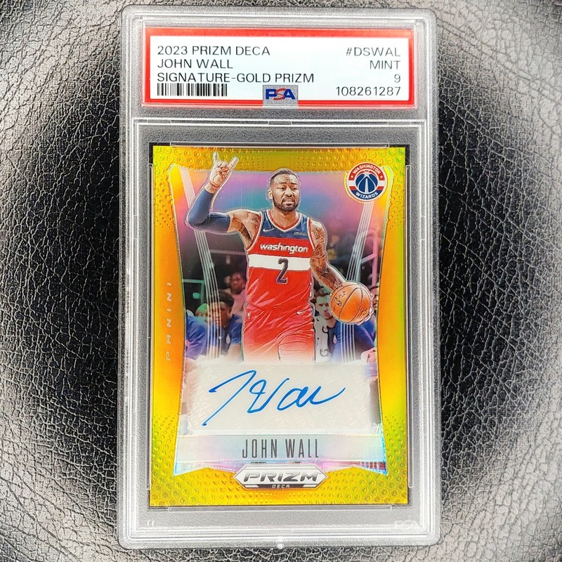 PSA 9 JOHN WALL /10 Signature GOLD Auto MINT 2023 Prizm Deca Basketball WIZARDS