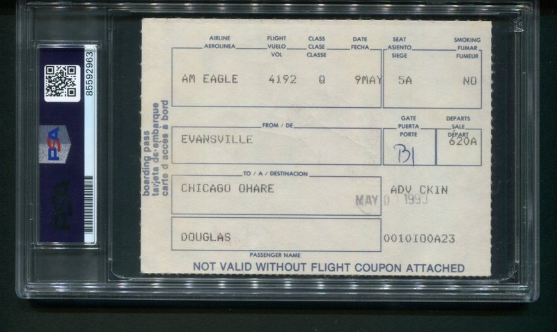 Michael Jordan Signed Boarding Pass Auto Autograph PSA DNA view 2