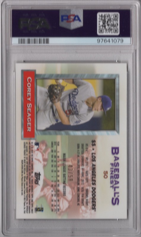Corey Seager 2020 Topps Finest Flashbacks   PSA 10 Gold Refractor Card  /50 view 2