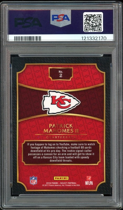 2016 Panini Select 2017 XRC Prizm #2 Patrick Mahomes RC PSA 9/10 Auto MINT view 2