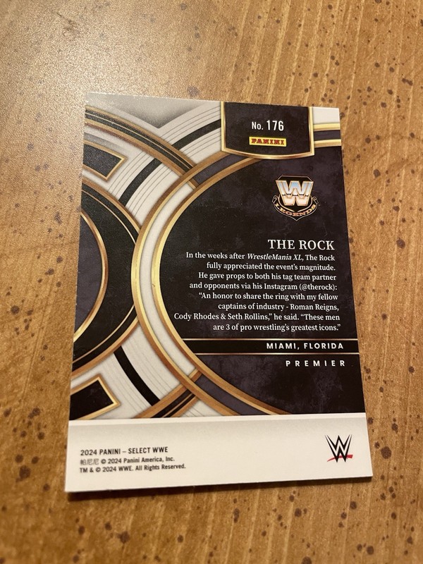 2024 Panini Select WWE The Rock Premier Level Base #176 Card WWF Dwayne Johnson  view 2