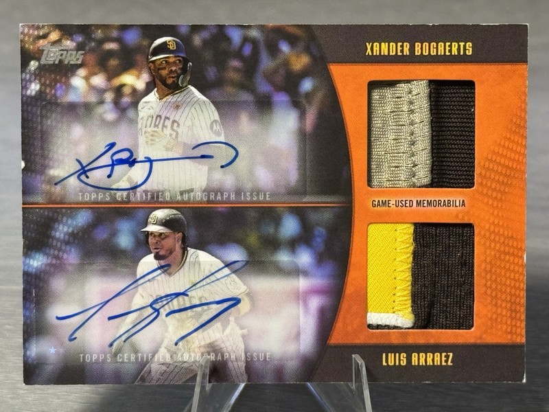 LUIS ARRAEZ/XANDER BOGAERTS 2025 Topps Major League Material Dual Patch AUTO /25