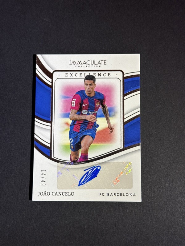 2023-2024 Immaculate Excellence Joao Cancelo Auto /49 FC Barcelona view 1