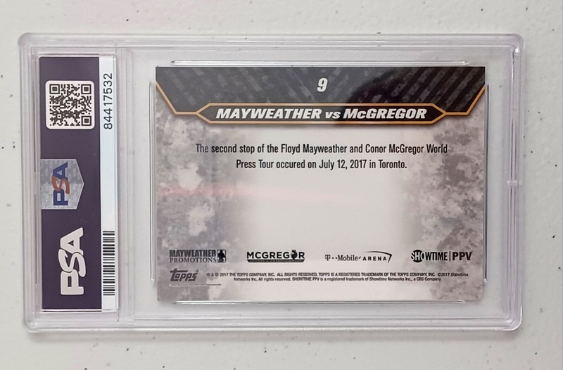 2017 Topps On Demand Mayweather vs McGregor #9 PSA 10 GEM MINT view 2