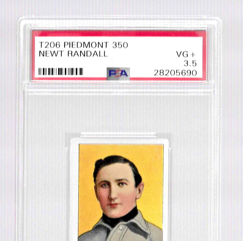 1909-1911 T206 PIEDMONT 350 TOBACCO BASEBALL CARD PSA 3.5 NEWT RANDALL BREWERS view 2