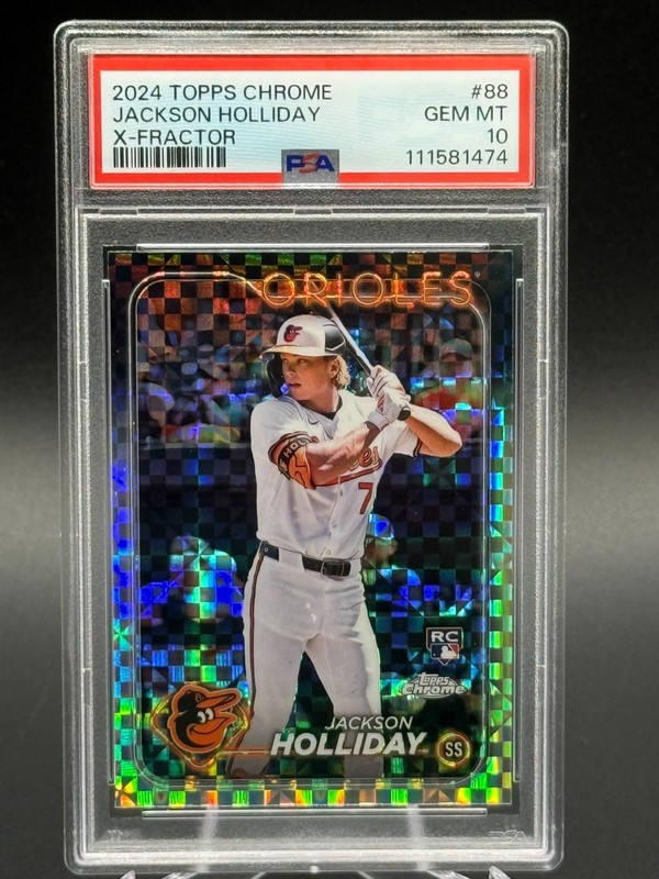 2024 Topps Chrome JACKSON HOLLIDAY X-Fractor PSA 10 #88 (RC) view 1