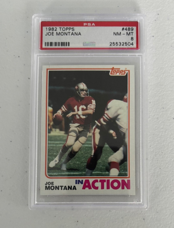 1982 TOPPS FOOTBALL #489 JOE MONTANA PSA 8 NM-MT