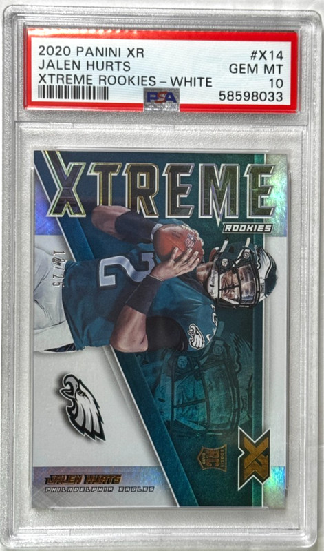 Jalen Hurts Xtreme Rookies White /25 PSA 10 - 2020 Panini XR #X14 (RC) *Pop 2*