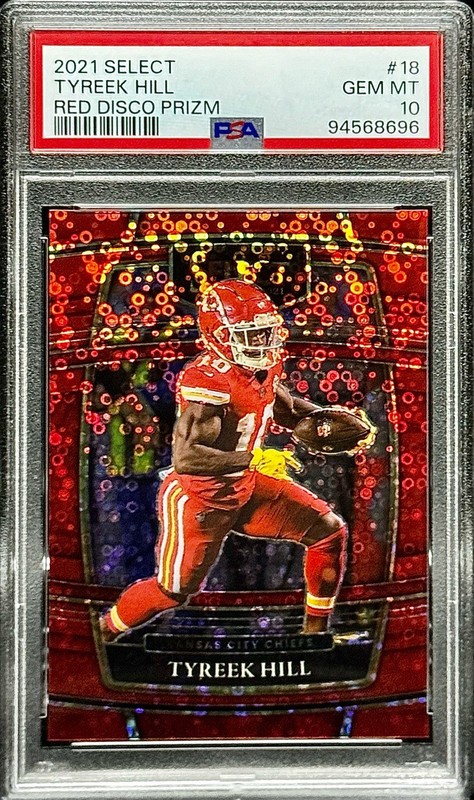 Tyreek Hill PSA 10 - 2021 Select Concourse #18 RED DISCO /49 - KC Chiefs 🐆