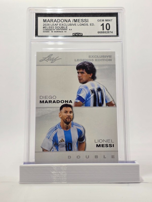 Leaf Legends Dual Maradona Messi #ELE-03 CCG 10 Gem Mint Argentina ⚽