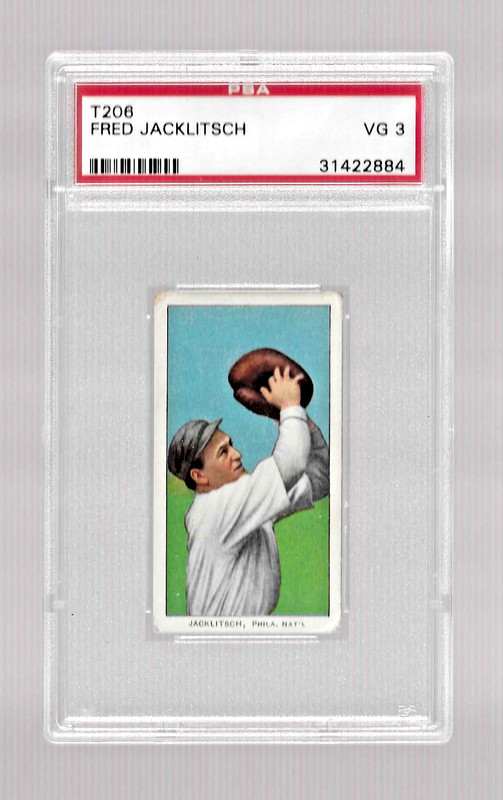 1909 T206 SWEET CAPORAL 150 TOBACCO BASEBALL CARD FRED JACKLITSCH PSA 3 PHILLIES