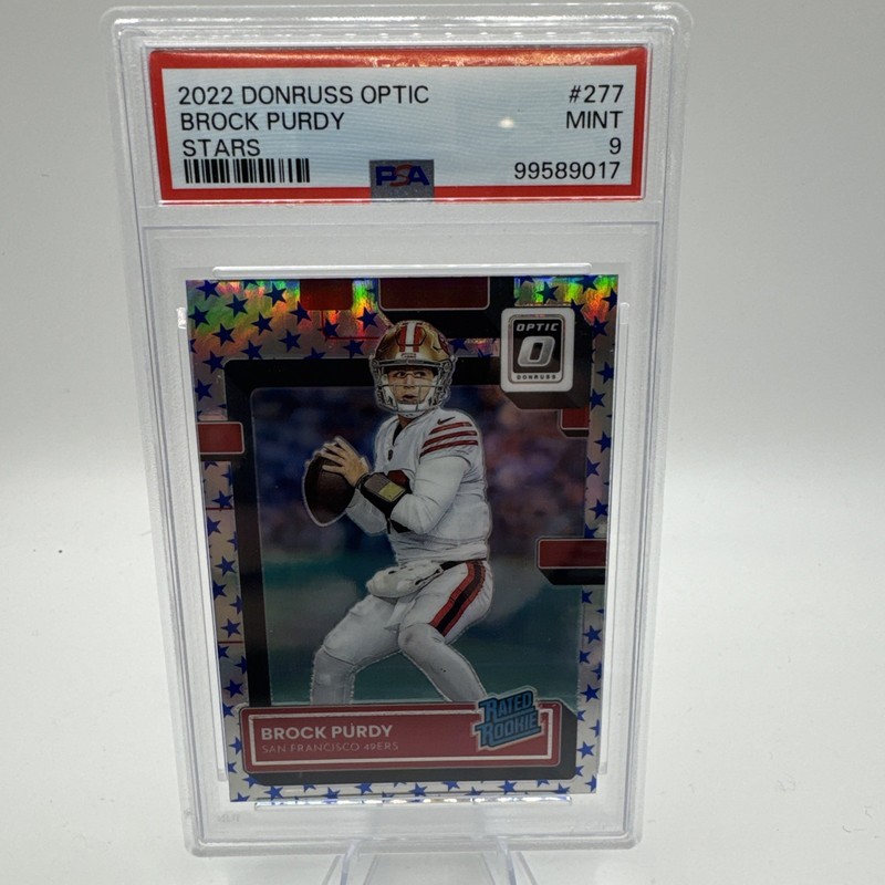 2022 Donruss Optic RWB Stars Prizm Brock Purdy 49ers RC SSP PSA 9 MINT 