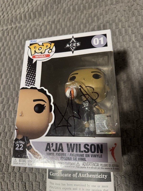 AJ DYBANSTA SIGNED FUNKO POP WINDOW AJA WILSON PSA DNA AUTHENTIC AUTOGRAPH BYU view 2