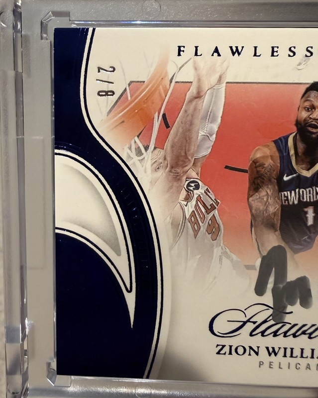 Zion Williamson 2024-25 Panini Flawless Finishes On Card Auto Pelicans #/8 MINT view 2