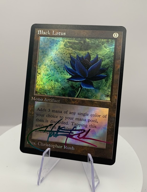 BLACK LOTUS FOIL MTG CUSTOM Rainbow AUTO art MAGIC THE GATHERING CARD NM