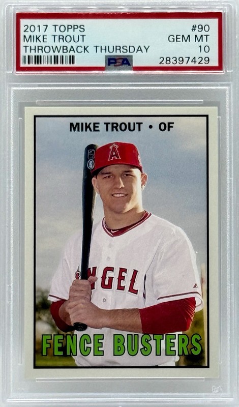 2017 Topps MIKE TROUT #90 Throwback Thursday - PSA 10 GEM MT