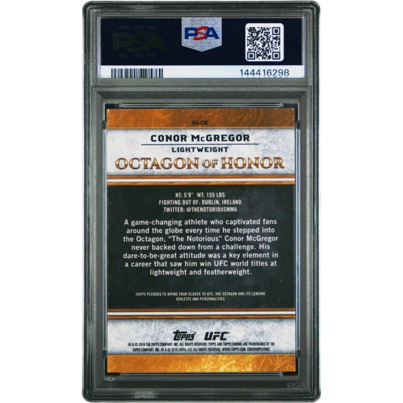 Conor McGregor - 2019 Topps Chrome UFC Octagon of Honor -  PSA 10 GEM MINT view 2